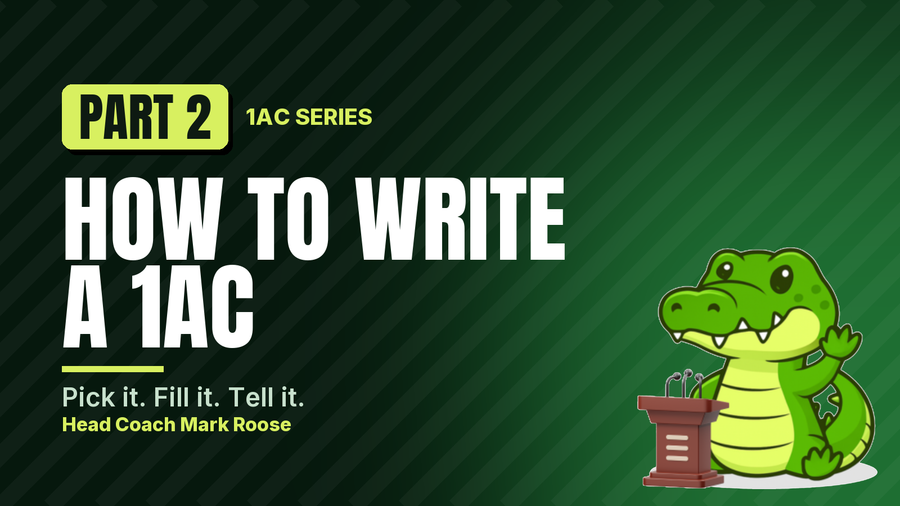 How to Write a 1AC: Pick It, Fill It, Tell It