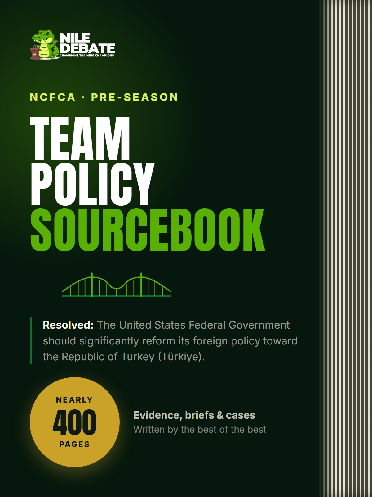 NCFCA Pre-Season Team Policy Sourcebook — nearly 400 pages on the Turkey foreign policy resolution